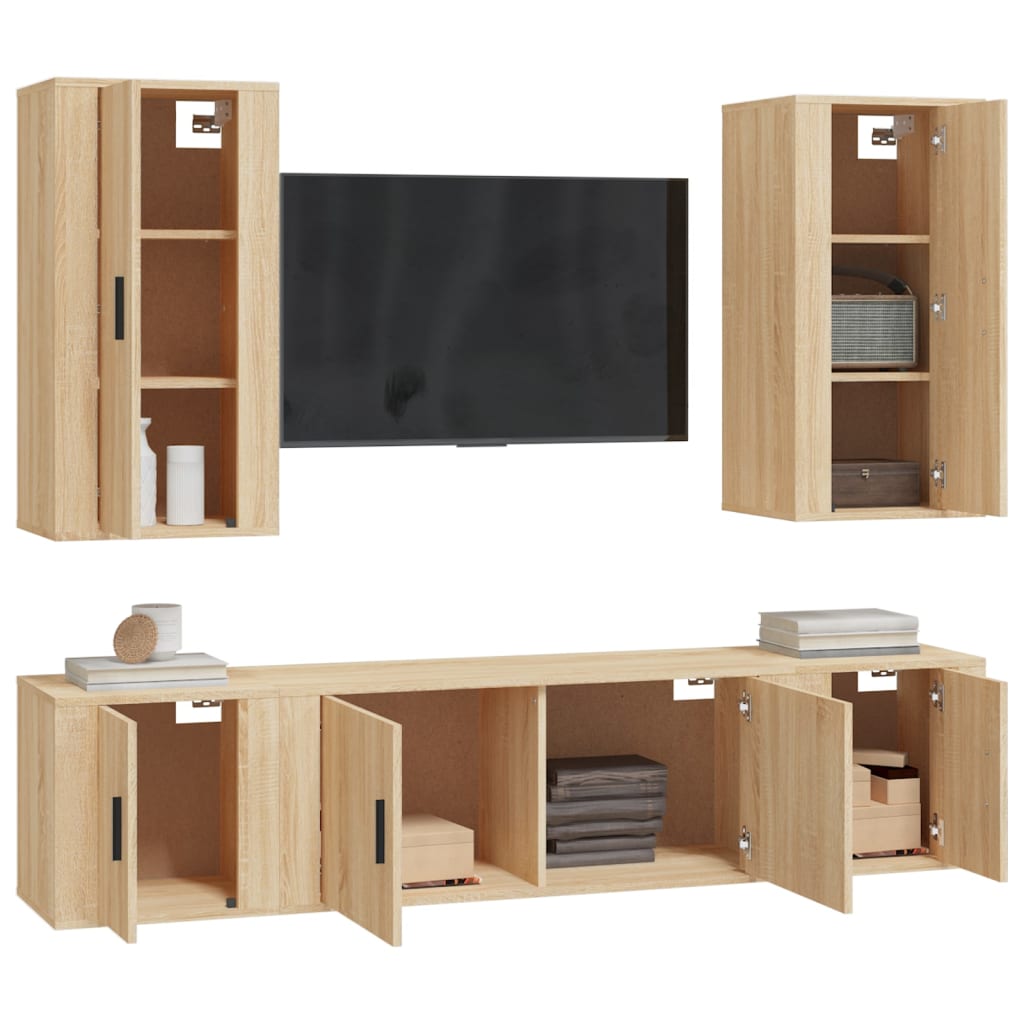 5-tlg. TV-Schrank-Set Sonoma-Eiche Holzwerkstoff