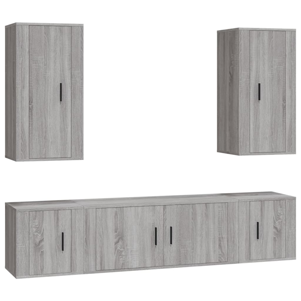 5-tlg. TV-Schrank-Set Grau Sonoma Holzwerkstoff