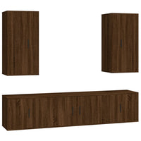 Thumbnail for 5-tlg. TV-Schrank-Set Braun Eichen-Optik Holzwerkstoff