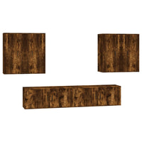 Thumbnail for 6-tlg. TV-Schrank-Set Räuchereiche Holzwerkstoff