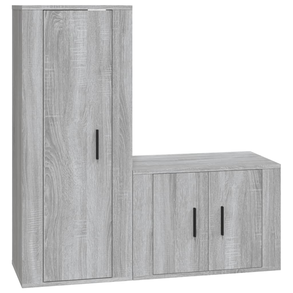 2-tlg. TV-Schrank-Set Grau Sonoma Holzwerkstoff