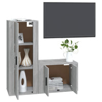 Thumbnail for 2-tlg. TV-Schrank-Set Grau Sonoma Holzwerkstoff