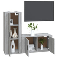 Thumbnail for 2-tlg. TV-Schrank-Set Grau Sonoma Holzwerkstoff