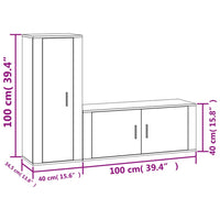 Thumbnail for 2-tlg. TV-Schrank-Set Schwarz Holzwerkstoff