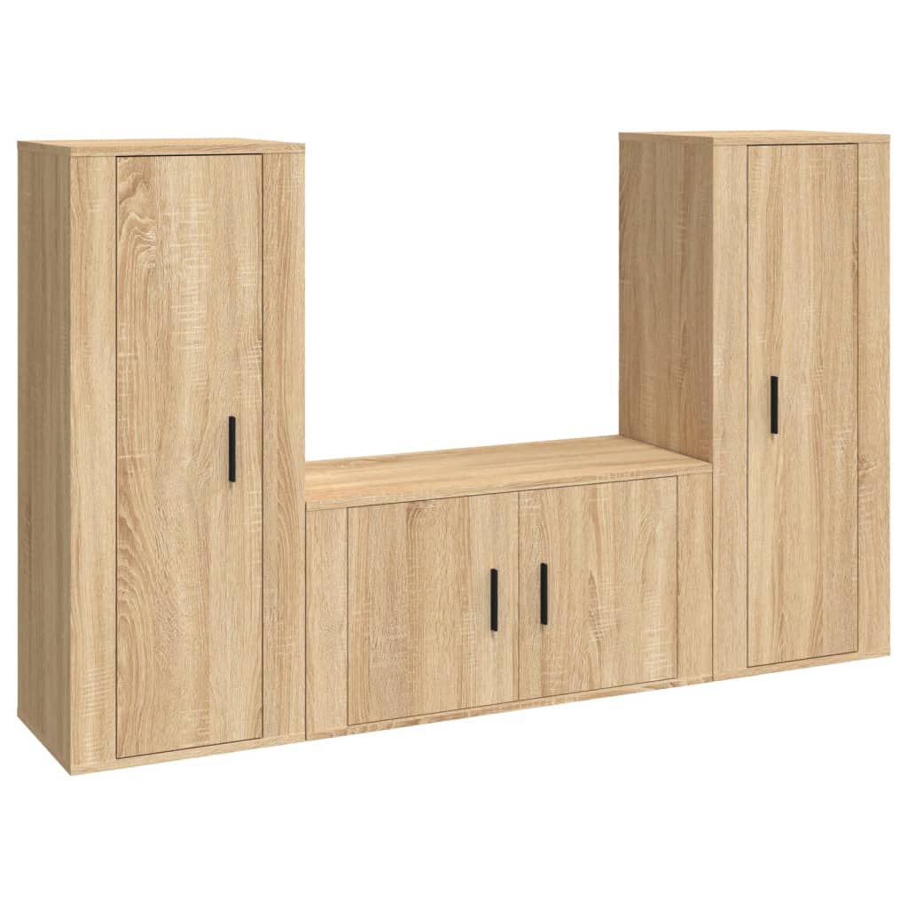 3-tlg. TV-Schrank-Set Sonoma-Eiche Holzwerkstoff