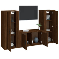 Thumbnail for 3-tlg. TV-Schrank-Set Braun Eichen-Optik Holzwerkstoff