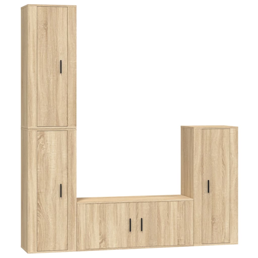 4-tlg. TV-Schrank-Set Sonoma-Eiche Holzwerkstoff