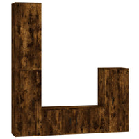 Thumbnail for 4-tlg. TV-Schrank-Set Räuchereiche Holzwerkstoff