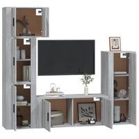 Thumbnail for 5-tlg. TV-Schrank-Set Grau Sonoma Holzwerkstoff