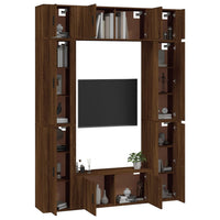 Thumbnail for 8-tlg. TV-Schrank-Set Braun Eichen-Optik Holzwerkstoff