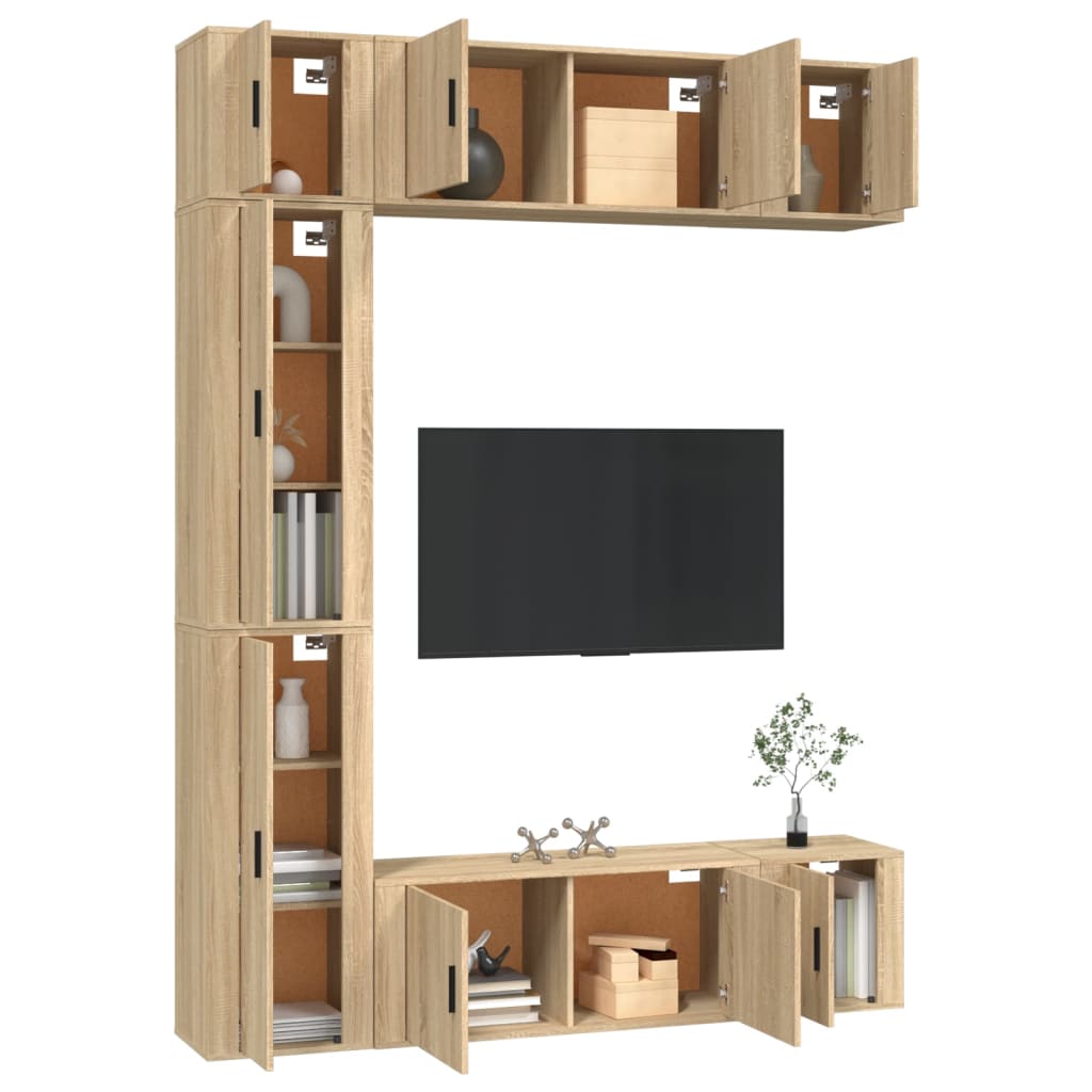 7-tlg. TV-Schrank-Set Sonoma-Eiche Holzwerkstoff