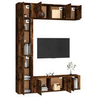 Thumbnail for 7-tlg. TV-Schrank-Set Räuchereiche Holzwerkstoff