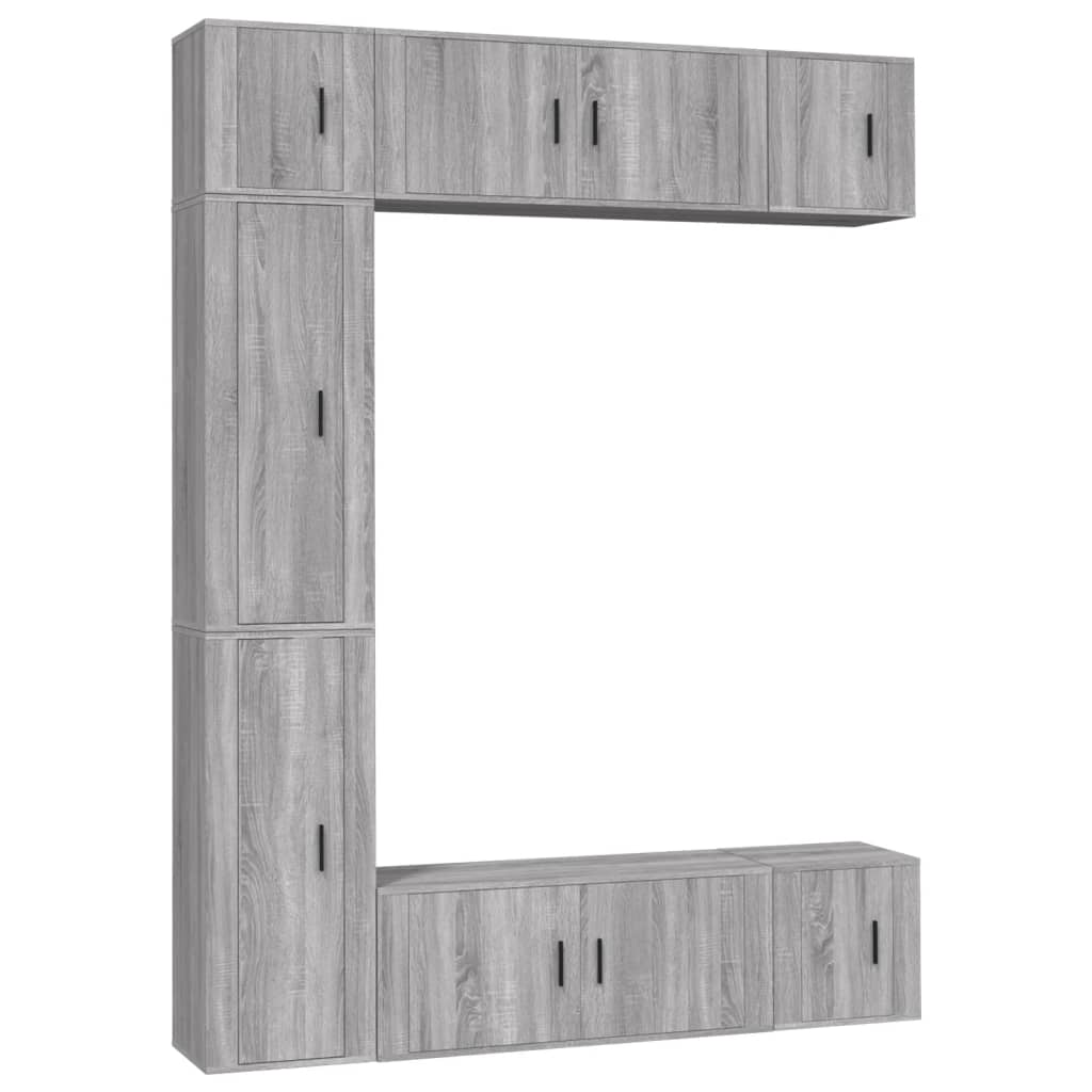 7-tlg. TV-Schrank-Set Grau Sonoma Holzwerkstoff