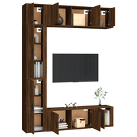 Thumbnail for 7-tlg. TV-Schrank-Set Braun Eichen-Optik Holzwerkstoff