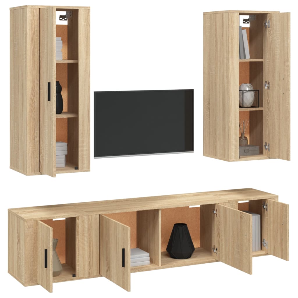 5-tlg. TV-Schrank-Set Sonoma-Eiche Holzwerkstoff