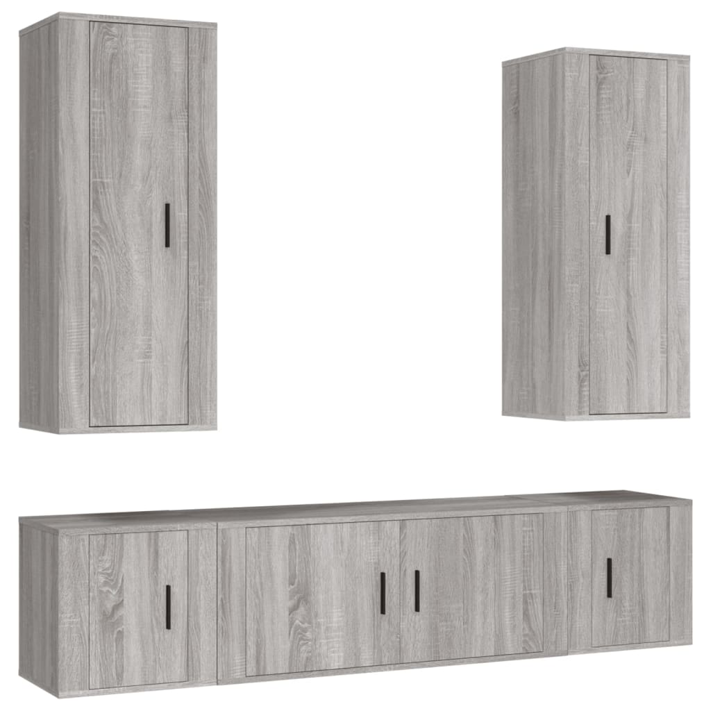 5-tlg. TV-Schrank-Set Grau Sonoma Holzwerkstoff