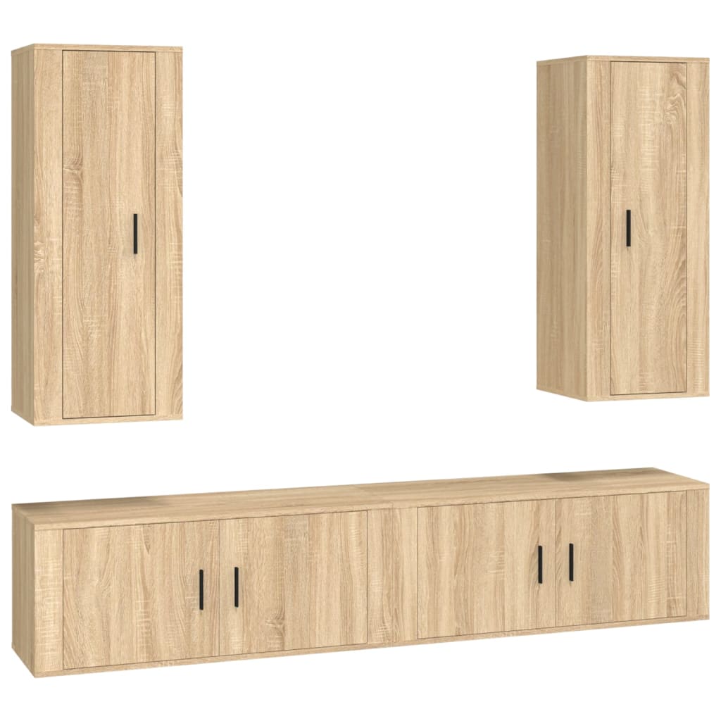 4-tlg. TV-Schrank-Set Sonoma-Eiche Holzwerkstoff