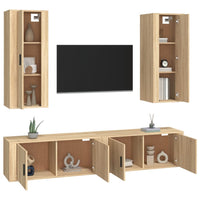 Thumbnail for 4-tlg. TV-Schrank-Set Sonoma-Eiche Holzwerkstoff
