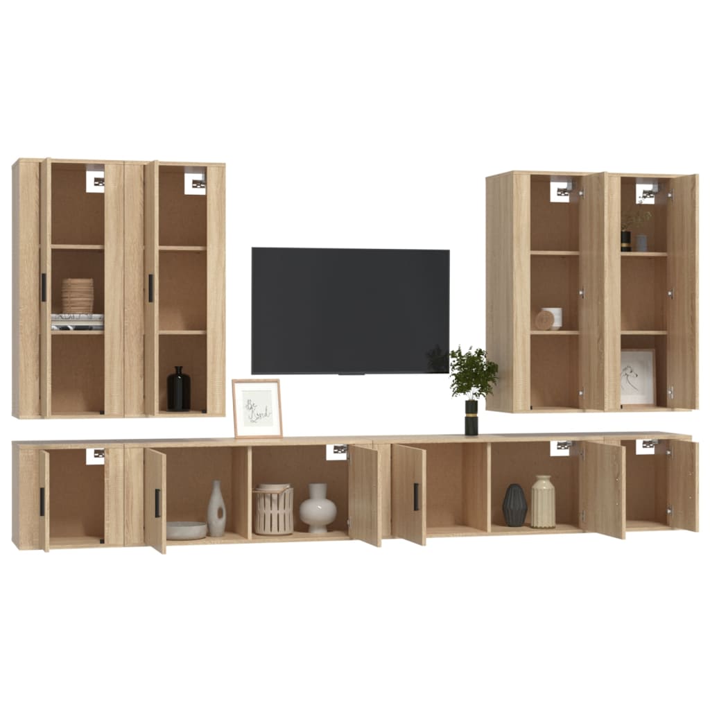 8-tlg. TV-Schrank-Set Sonoma-Eiche Holzwerkstoff