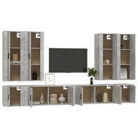Thumbnail for 8-tlg. TV-Schrank-Set Betongrau Holzwerkstoff