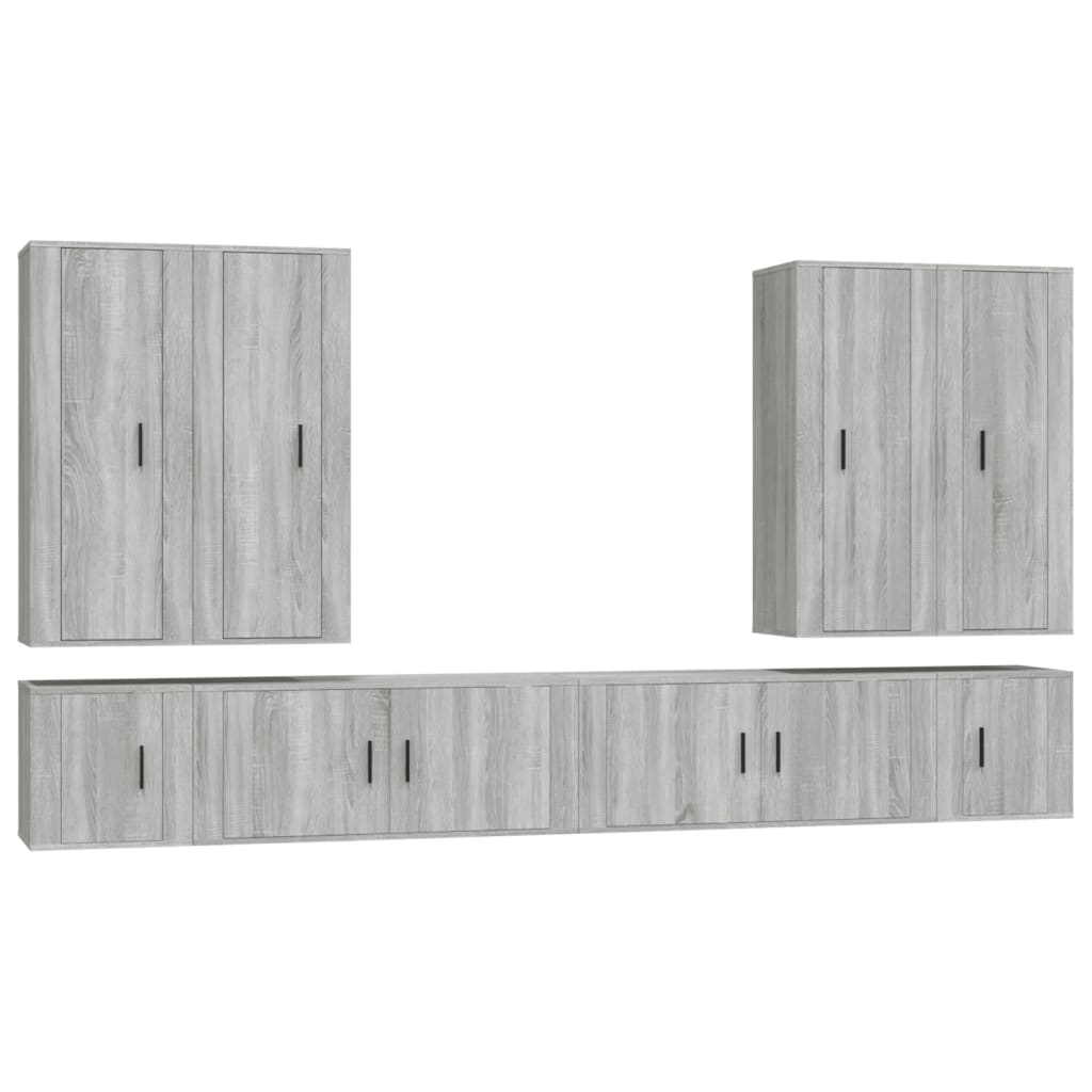 8-tlg. TV-Schrank-Set Grau Sonoma Holzwerkstoff