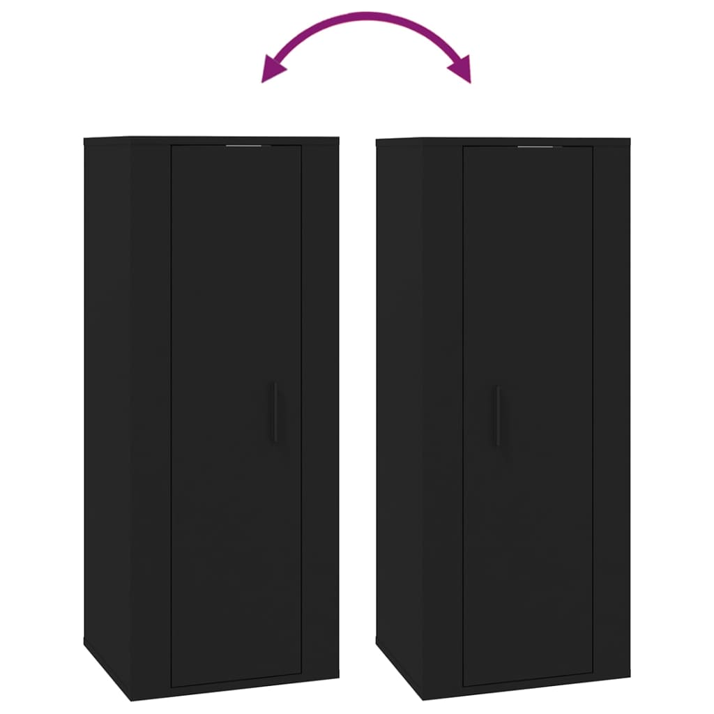 7-tlg. TV-Schrank-Set Schwarz Holzwerkstoff