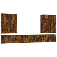 Thumbnail for 7-tlg. TV-Schrank-Set Räuchereiche Holzwerkstoff