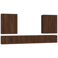 Thumbnail for 7-tlg. TV-Schrank-Set Braun Eichen-Optik Holzwerkstoff