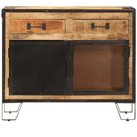 Thumbnail for Sideboard 80x31x66 cm Massives Raues Mangoholz und Metall