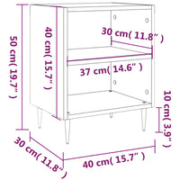 Thumbnail for Nachttische 2 Stk. Braun Eichen-Optik 40x30x50 cm Holzwerkstoff