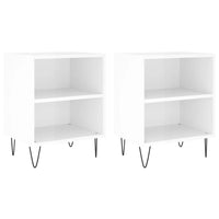 Thumbnail for Nachttische 2 Stk. Hochglanz-Weiß 40x30x50 cm Holzwerkstoff