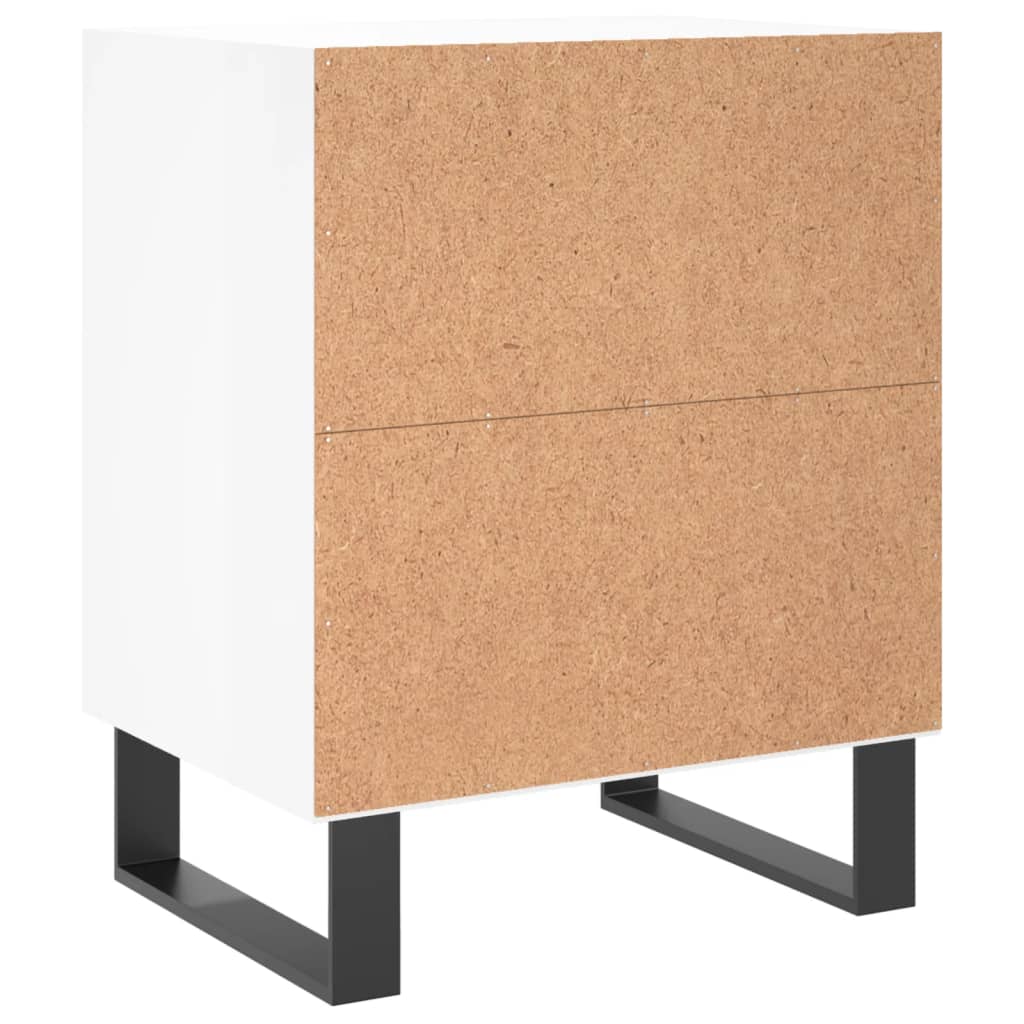 Nachttisch Hochglanz-Weiß 40x30x50 cm Holzwerkstoff
