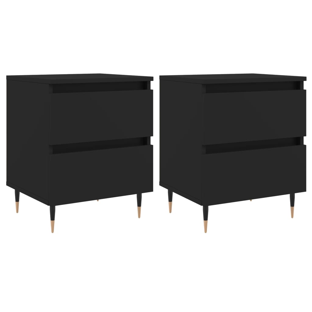 Nachttische 2 Stk. Schwarz 40x35x50 cm Holzwerkstoff
