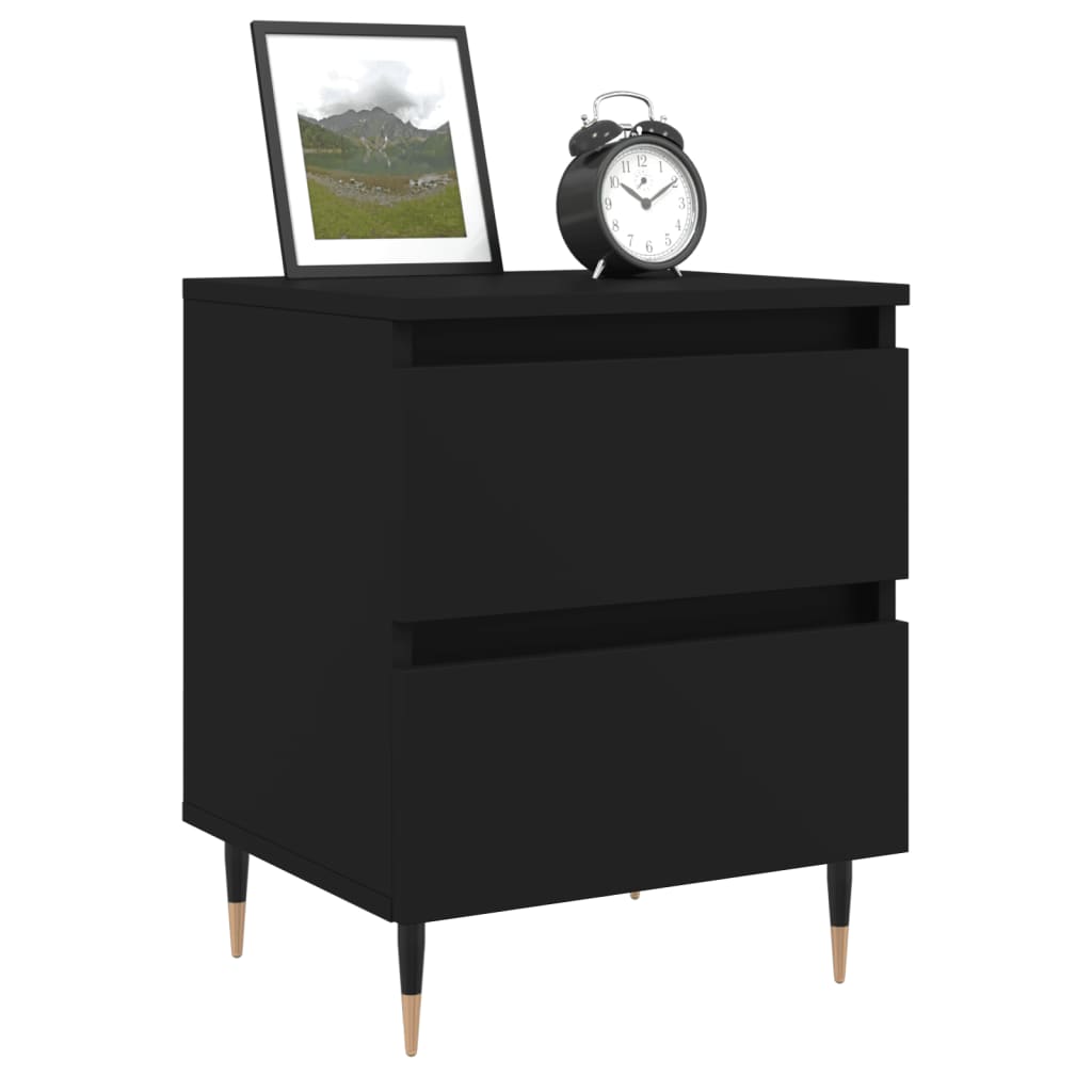 Nachttische 2 Stk. Schwarz 40x35x50 cm Holzwerkstoff