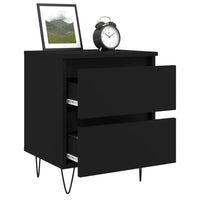 Thumbnail for Nachttische 2 Stk. Schwarz 40x35x50 cm Holzwerkstoff