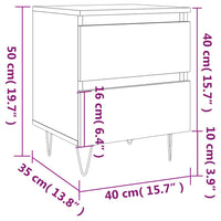 Thumbnail for Nachttische 2 Stk. Hochglanz-Weiß 40x35x50 cm Holzwerkstoff