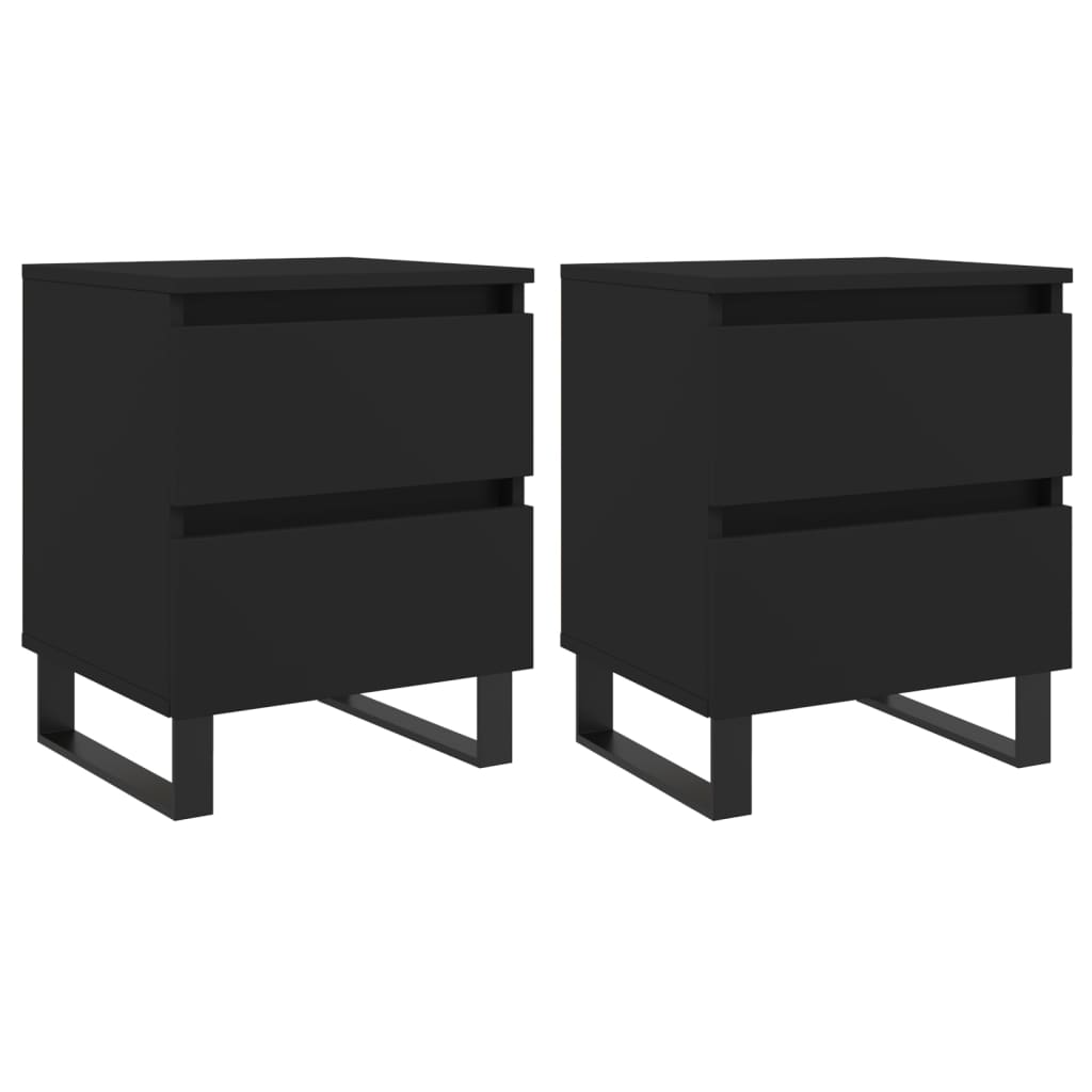 Nachttische 2 Stk. Schwarz 40x35x50 cm Holzwerkstoff