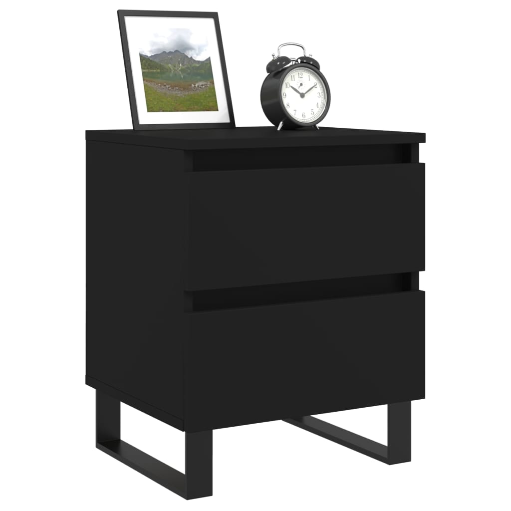 Nachttische 2 Stk. Schwarz 40x35x50 cm Holzwerkstoff