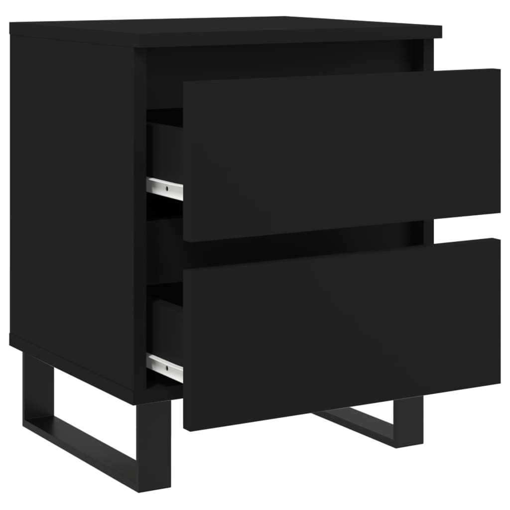 Nachttische 2 Stk. Schwarz 40x35x50 cm Holzwerkstoff
