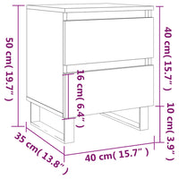 Thumbnail for Nachttische 2 Stk. Hochglanz-Weiß 40x35x50 cm Holzwerkstoff