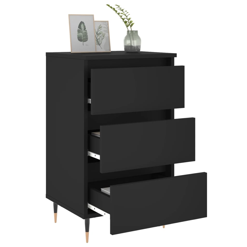 Nachttisch Schwarz 40x35x69 cm Holzwerkstoff