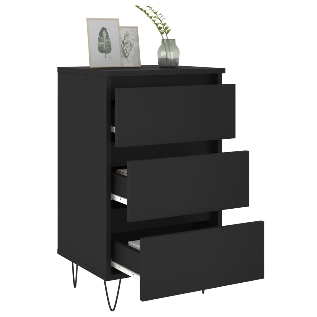 Nachttisch Schwarz 40x35x69 cm Holzwerkstoff