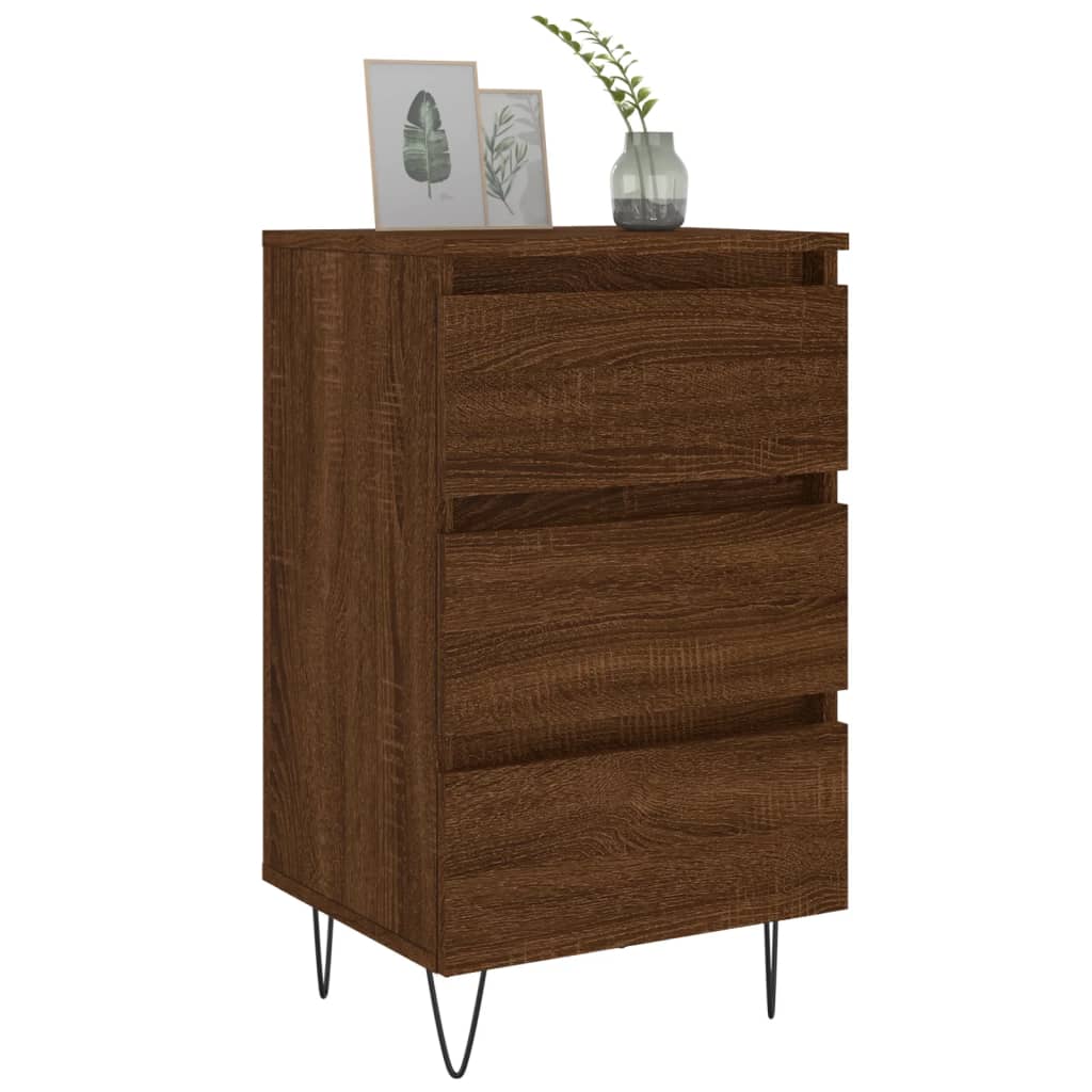Nachttische 2 Stk. Braun Eichen-Optik 40x35x69 cm Holzwerkstoff