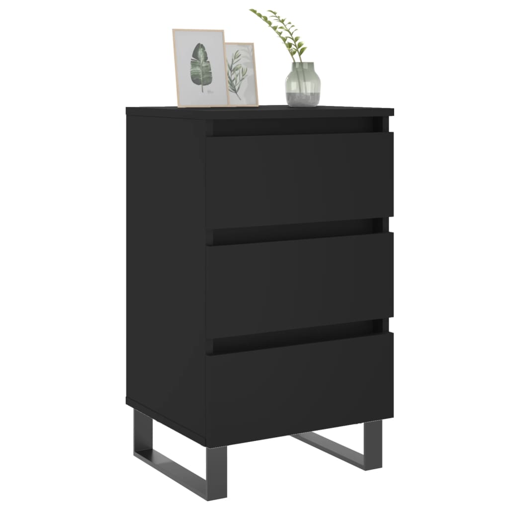 Nachttisch Schwarz 40x35x69 cm Holzwerkstoff
