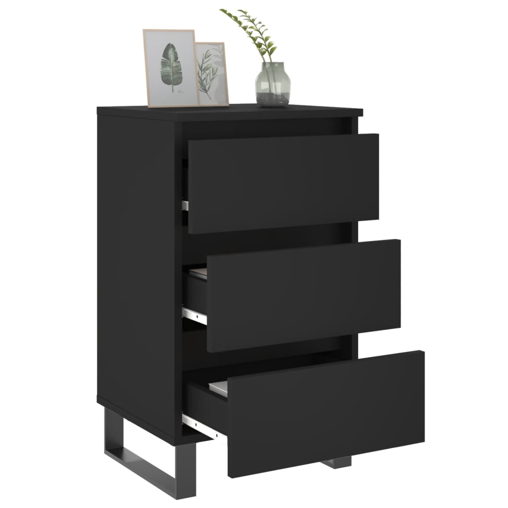 Nachttisch Schwarz 40x35x69 cm Holzwerkstoff