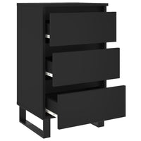 Thumbnail for Nachttisch Schwarz 40x35x69 cm Holzwerkstoff
