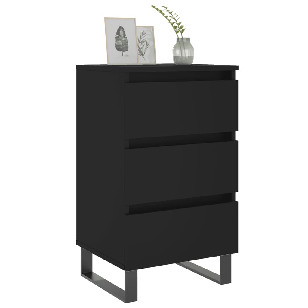 Nachttische 2 Stk. Schwarz 40x35x69 cm Holzwerkstoff