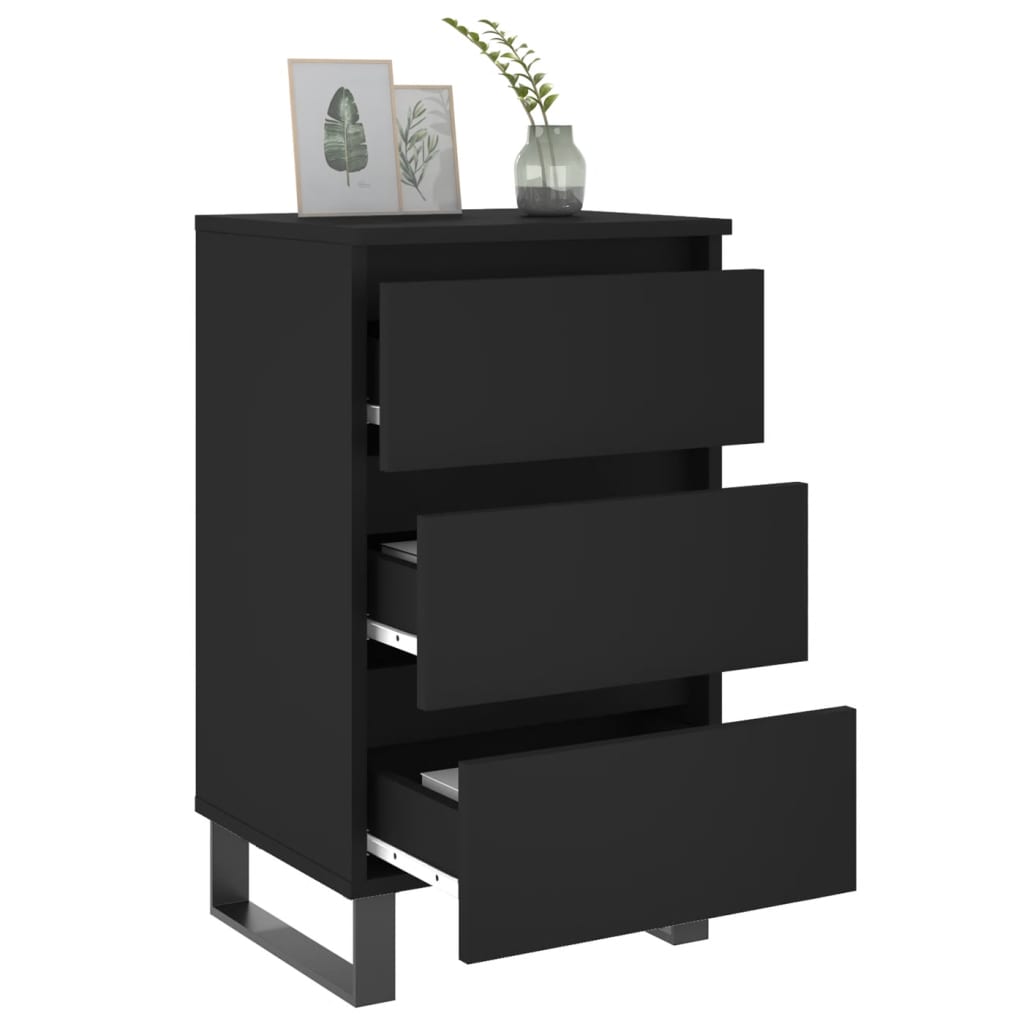 Nachttische 2 Stk. Schwarz 40x35x69 cm Holzwerkstoff