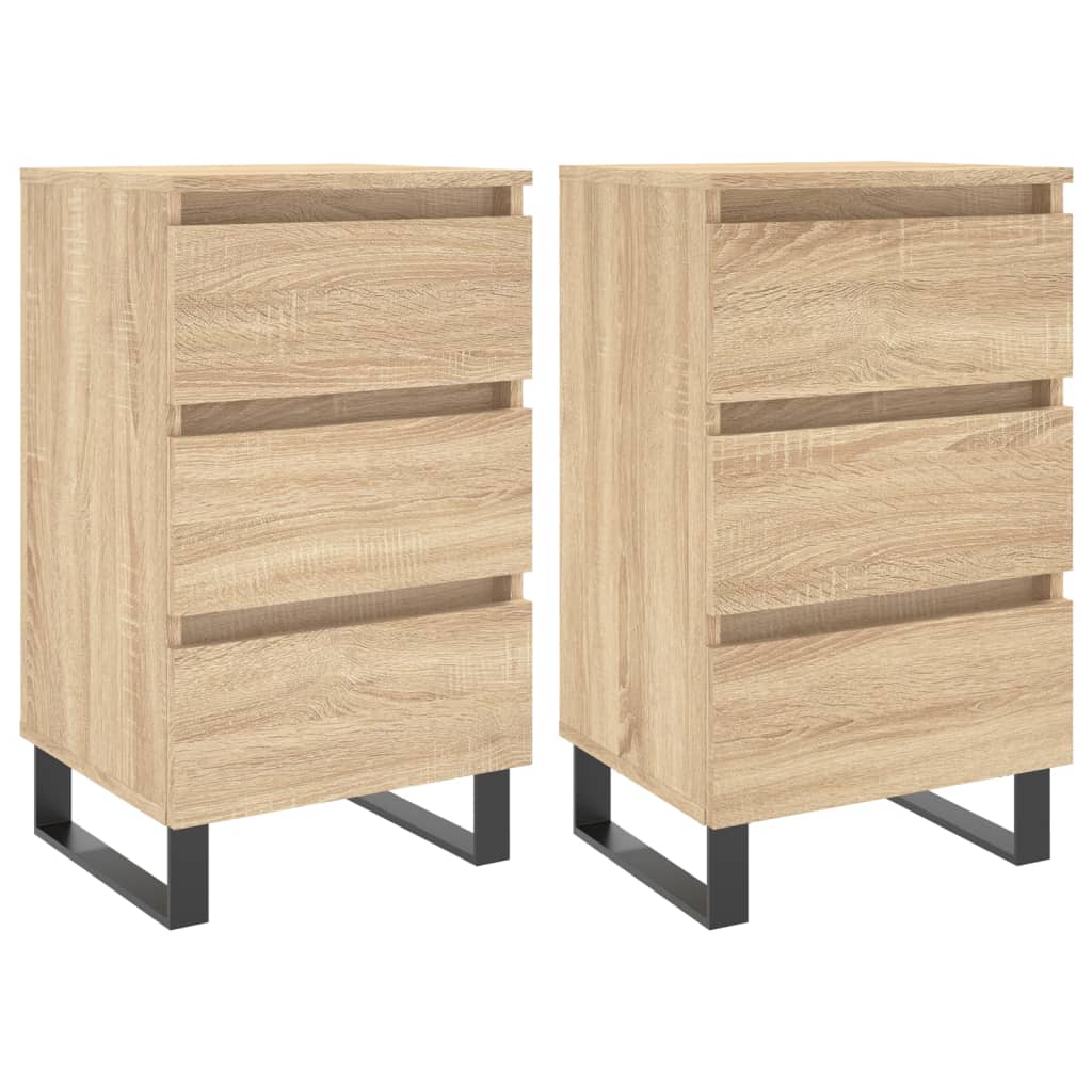 Nachttische 2 Stk. Sonoma-Eiche 40x35x69 cm Holzwerkstoff