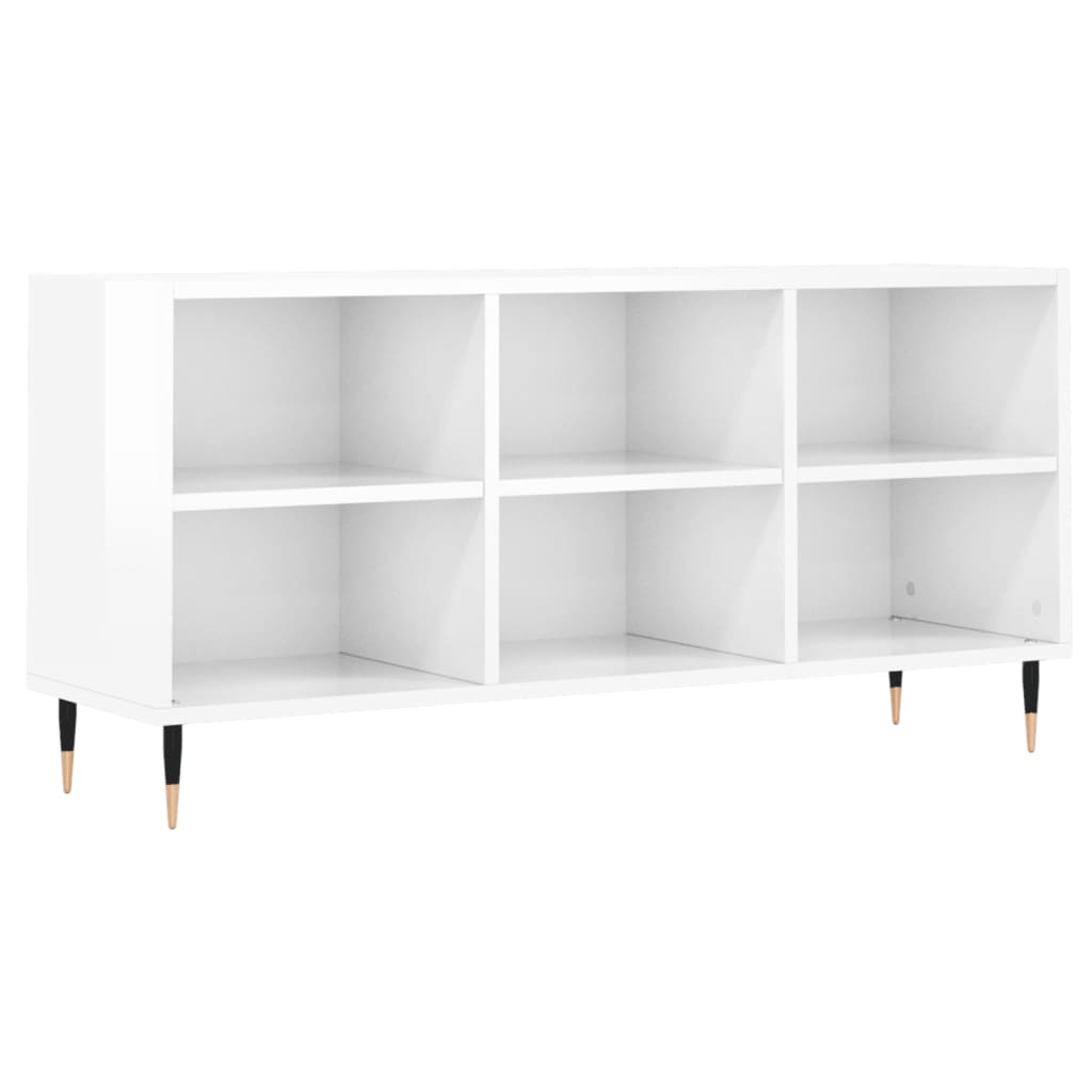 TV-Schrank Hochglanz-Weiß 103,5x30x50 cm Holzwerkstoff